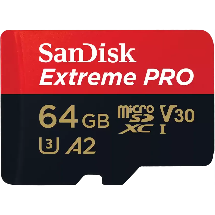 Карта памяти 64GB MicroSD SanDisk Extreme Pro + SD адаптер (SDSQXCU-064G-GN6MA)