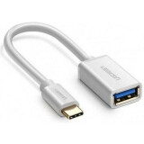 Переходник USB A (F) - USB Type-C, 0.15м, UGREEN US154 White (30702)