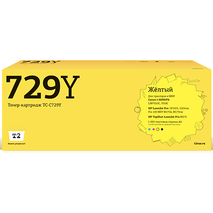 Картридж T2 TC-C729 Yellow - TC-C729Y