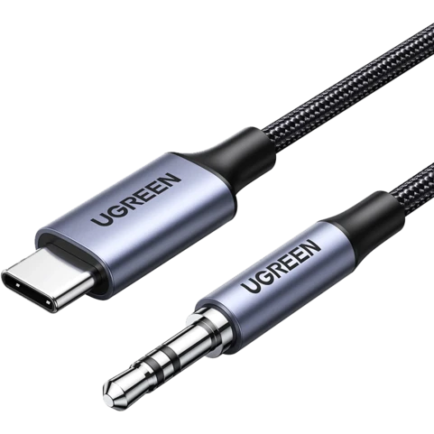 Кабель USB Type-C - 3.5 Jack, 1м, UGREEN CM450 Black - 20192