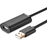 Кабель удлинительный USB A (M) - USB A (F), 5м, UGREEN US121 Black (10319)