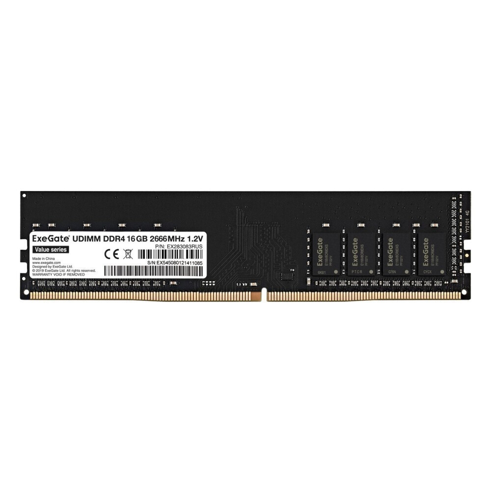 Оперативная память 16GB DDR4 2666MHz ExeGate Value (EX283083RUS)