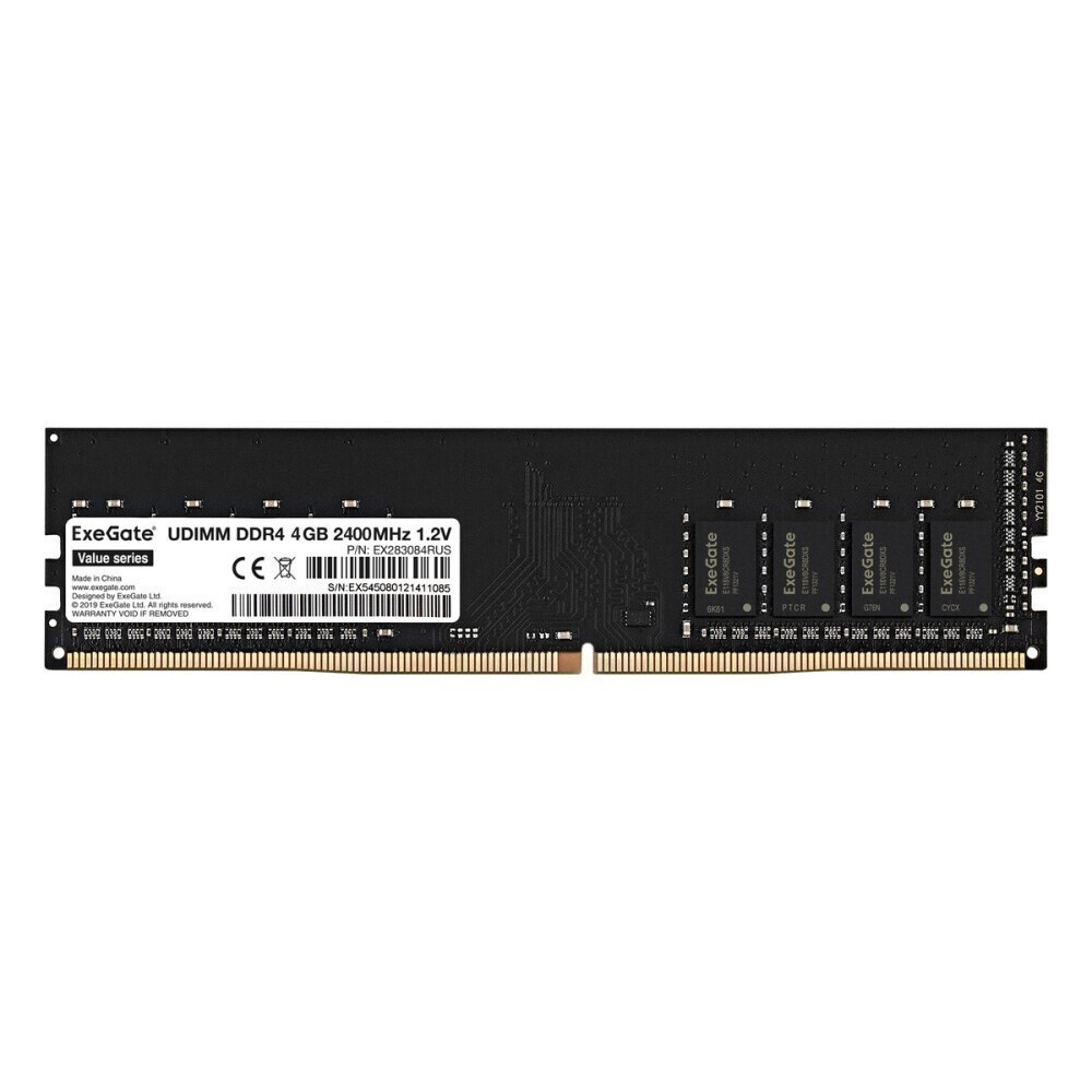 Оперативная память 4Gb DDR4 2400MHz ExeGate Value (EX283084RUS)