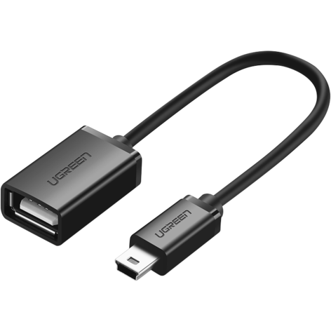 Переходник USB - miniUSB, 0.1м, UGREEN US249 Black