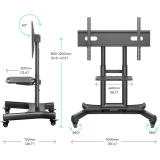 Мобильная стойка Onkron TS1380 Black (TS1380-B)