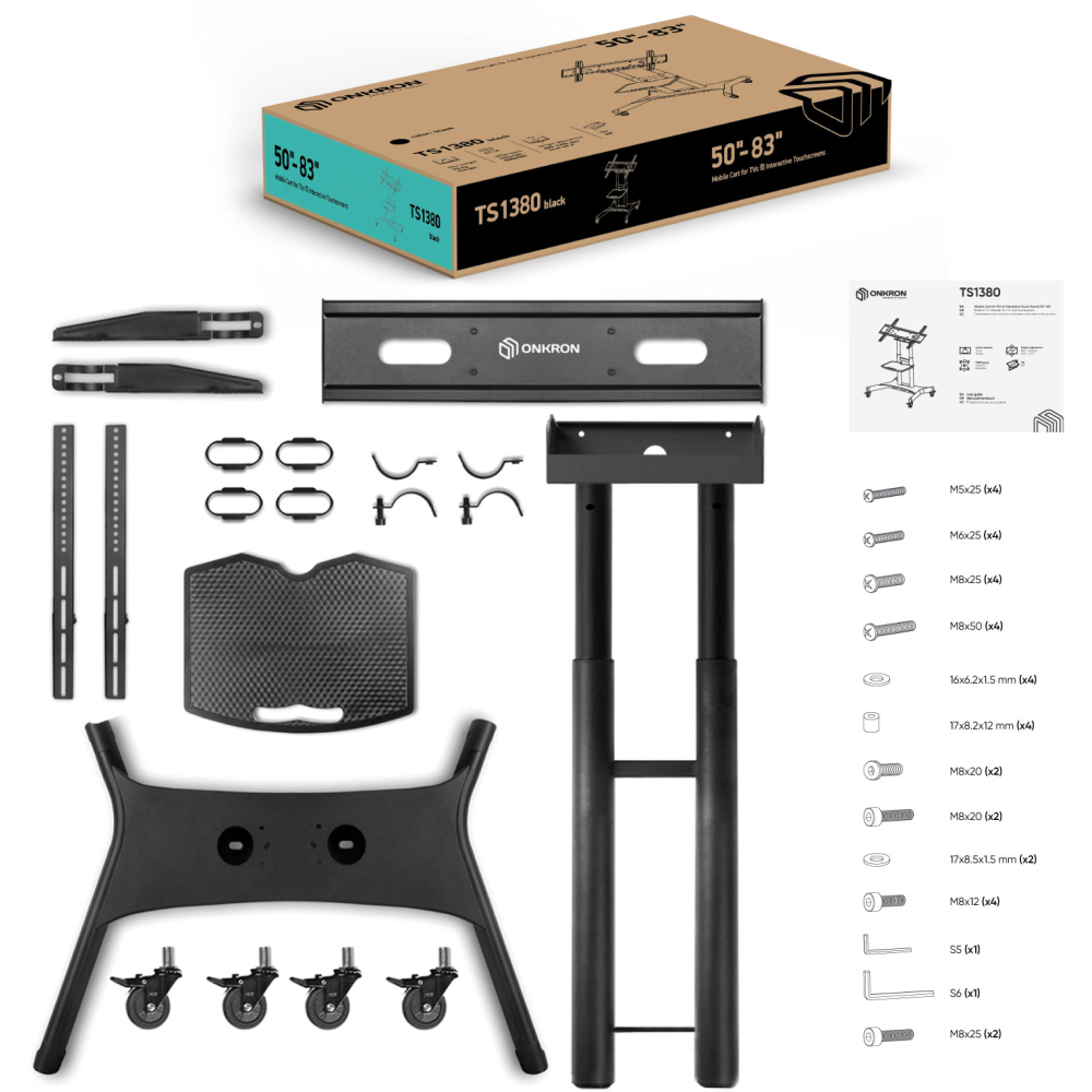Мобильная стойка Onkron TS1380 Black - TS1380-B - фото 5