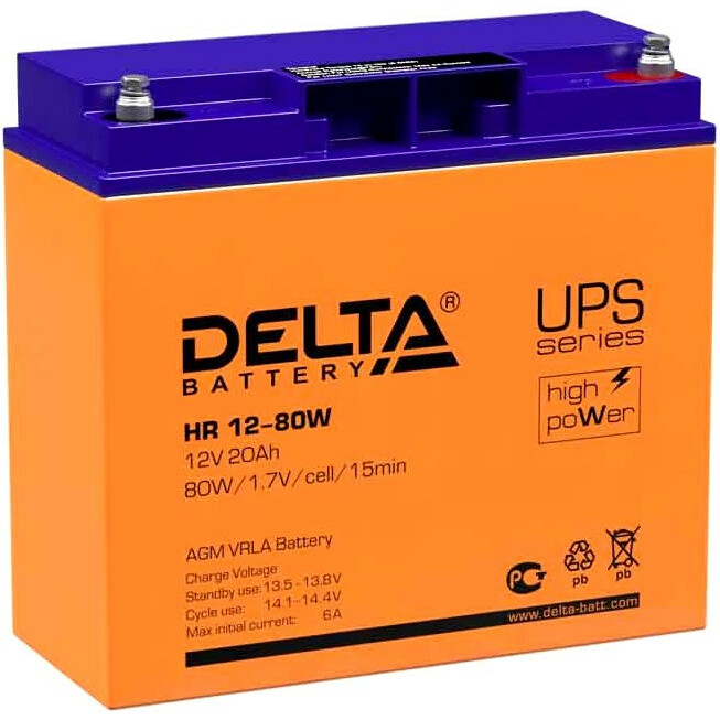 Аккумуляторная батарея Delta HR12-80 - HR12-80W