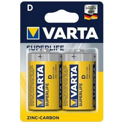 Батарейка Varta SuperLife (D, 2 шт.) - R20/2BL