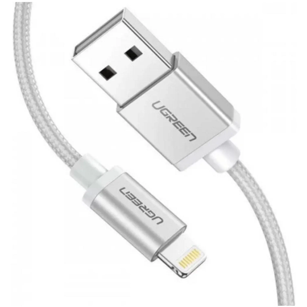 Кабель USB - Lightning, 1.5м, UGREEN US199 Silver - 60162 - фото 2