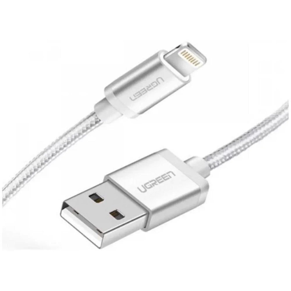 Кабель USB - Lightning, 1.5м, UGREEN US199 Silver - 60162 - фото 3