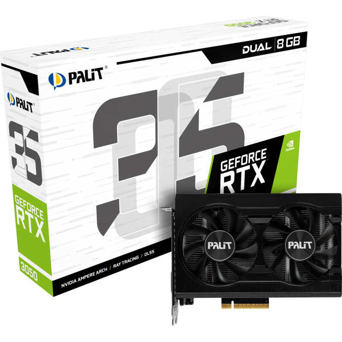 Видеокарта NVIDIA GeForce RTX 3050 Palit Dual 8Gb (NE63050018P1-1070D) - NE63050018P1-1070D (V1) - фото 8