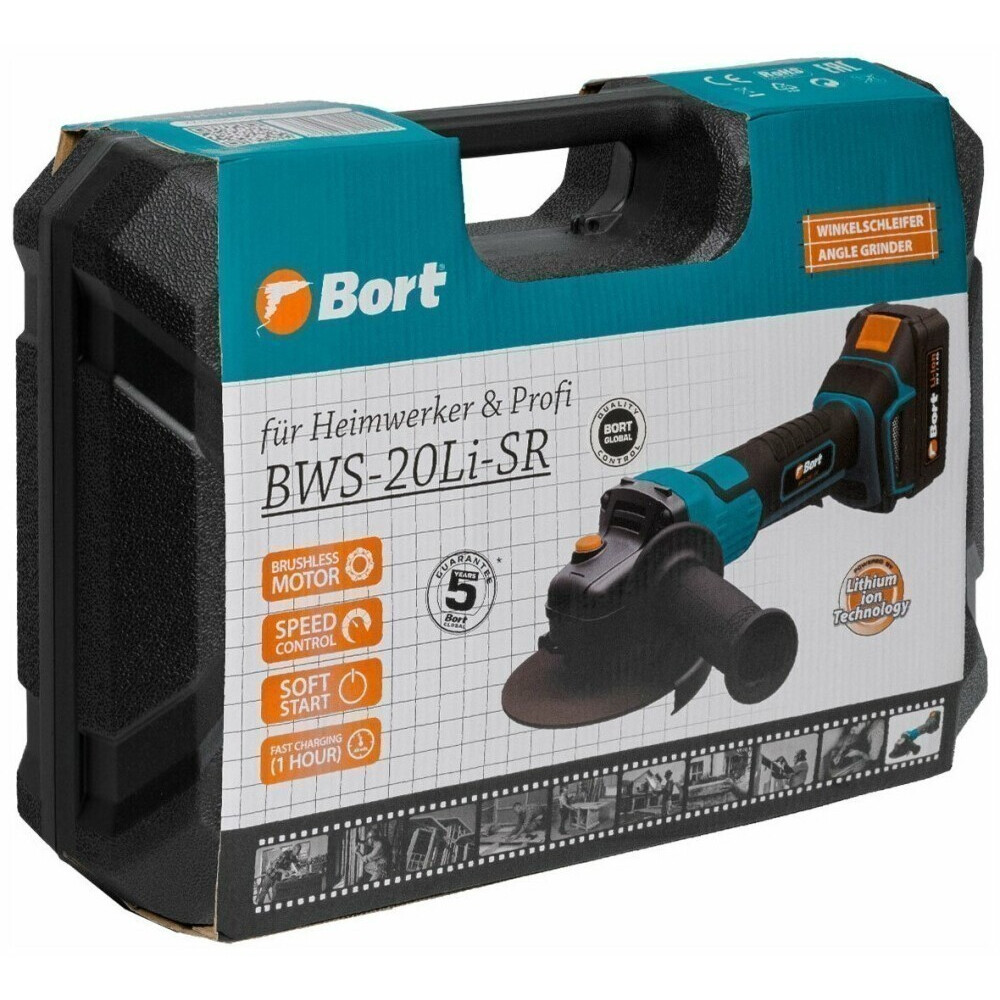Шлифовальная машина Bort BWS-20Li-SR - 93412215 - фото 4