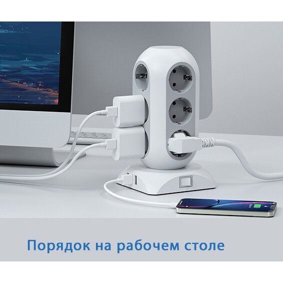 Сетевой фильтр Tessan TPS02-DE Grey - фото 2