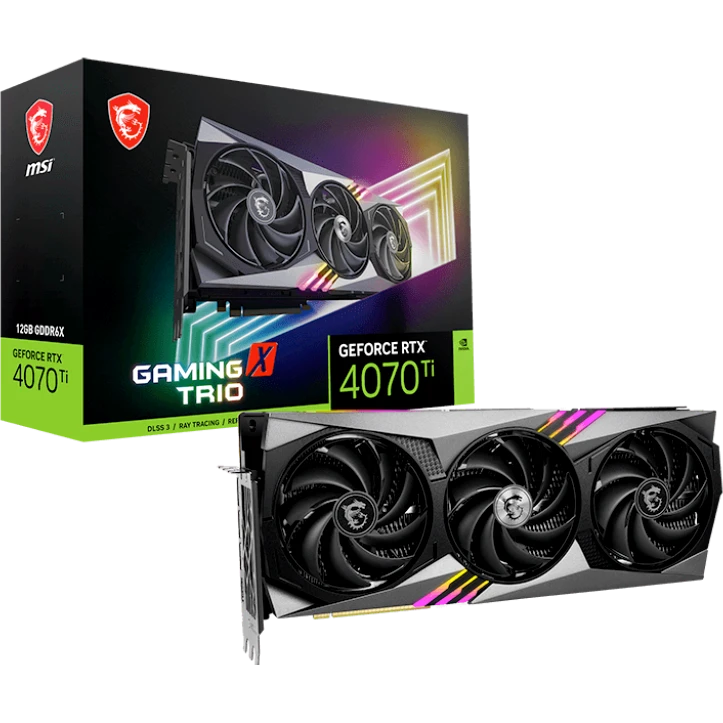 Видеокарта NVIDIA GeForce RTX 4070 Ti MSI 12Gb (RTX 4070 Ti GAMING X TRIO 12G) - фото 7