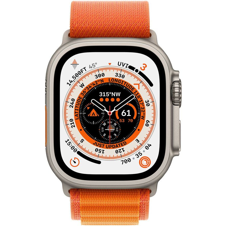 Умные часы Apple Watch Ultra 49mm Titanium Case with Orange Alpine Loop M (MQEU3LL/A) - фото 2