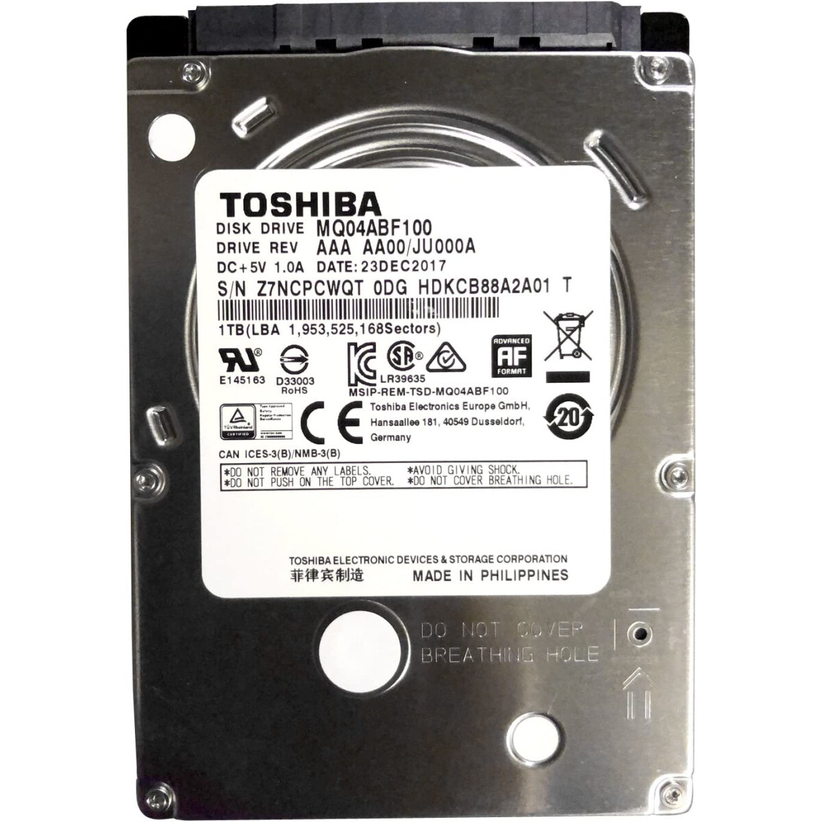 Жёсткий диск 1TB SATA-III Toshiba (MQ04ABF100)