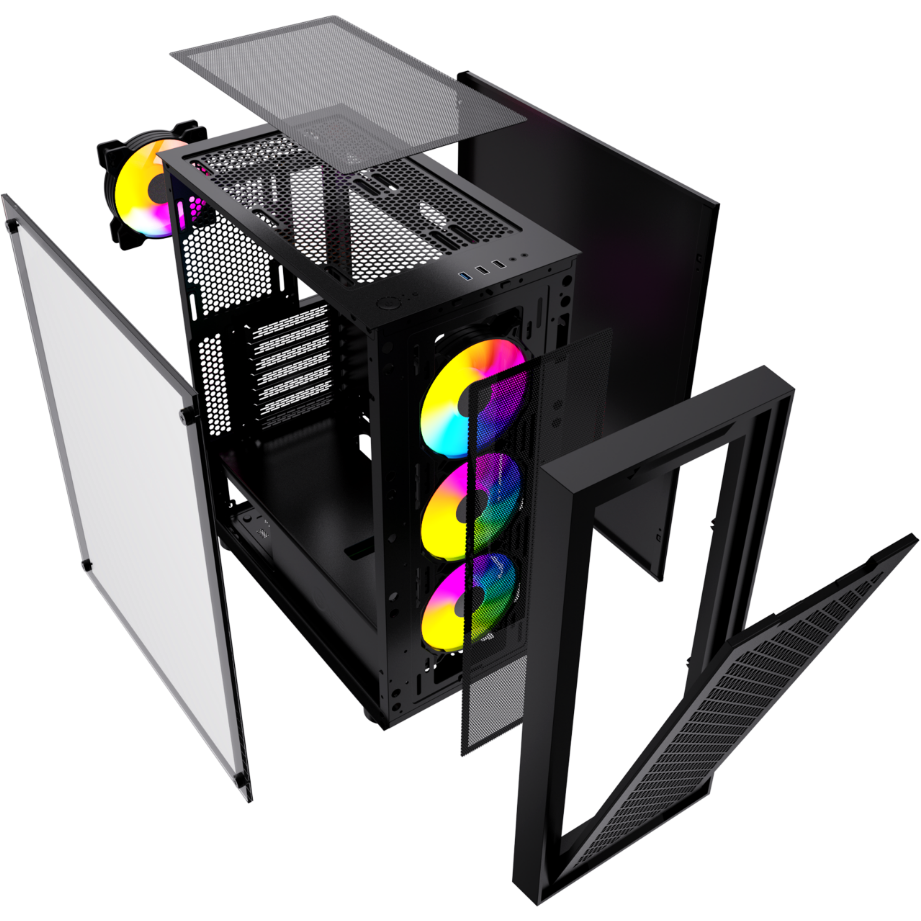 Powercase fan. Корпус POWERCASE Attica x4b CAEB-l4. POWERCASE Attica x4b.