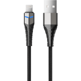 Кабель USB - Lightning, 1м, Accesstyle AL24-F100LED Black