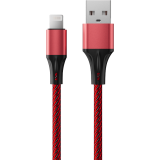Кабель USB - Lightning, 1м, Accesstyle AL24-F100M Red/Black (AL24-F100M Red-Black)
