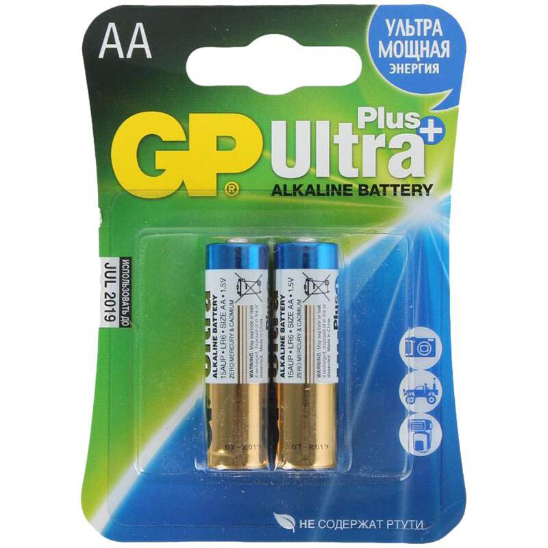 Батарейка GP 15A Ultra Plus Alkaline (AA, 2 шт.)