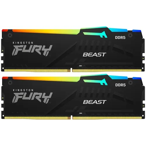 Оперативная память 64GB DDR5 5600MHz Kingston Fury Beast RGB (KF556C40BBAK2-64) (2x32GB KIT)