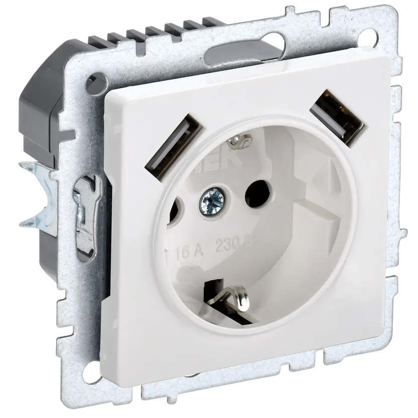 Электрическая розетка IEK BRITE BR-R14-16-U21-D31-K01