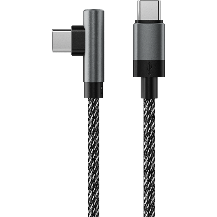 Кабель USB Type-C - USB Type-C, 1м, Accesstyle CC30-F100MA Black/Grey