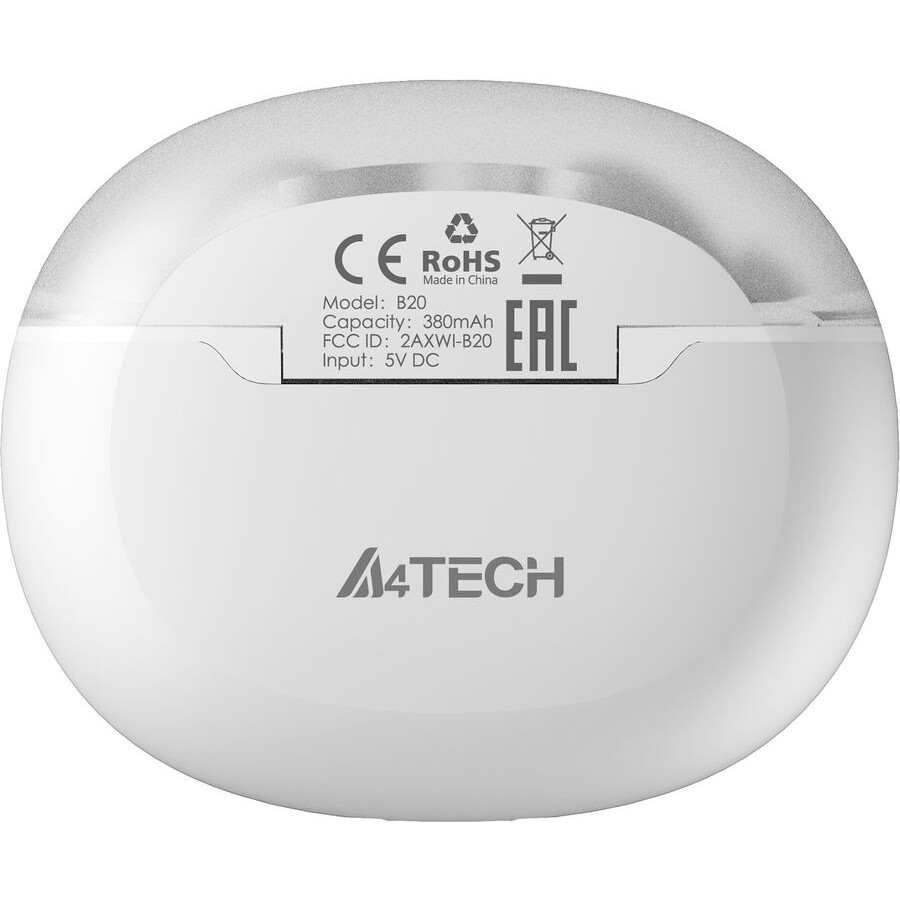 Гарнитура A4Tech 2Drumtek B20 TWS White - B20 GRAYISH WHITE - фото 6