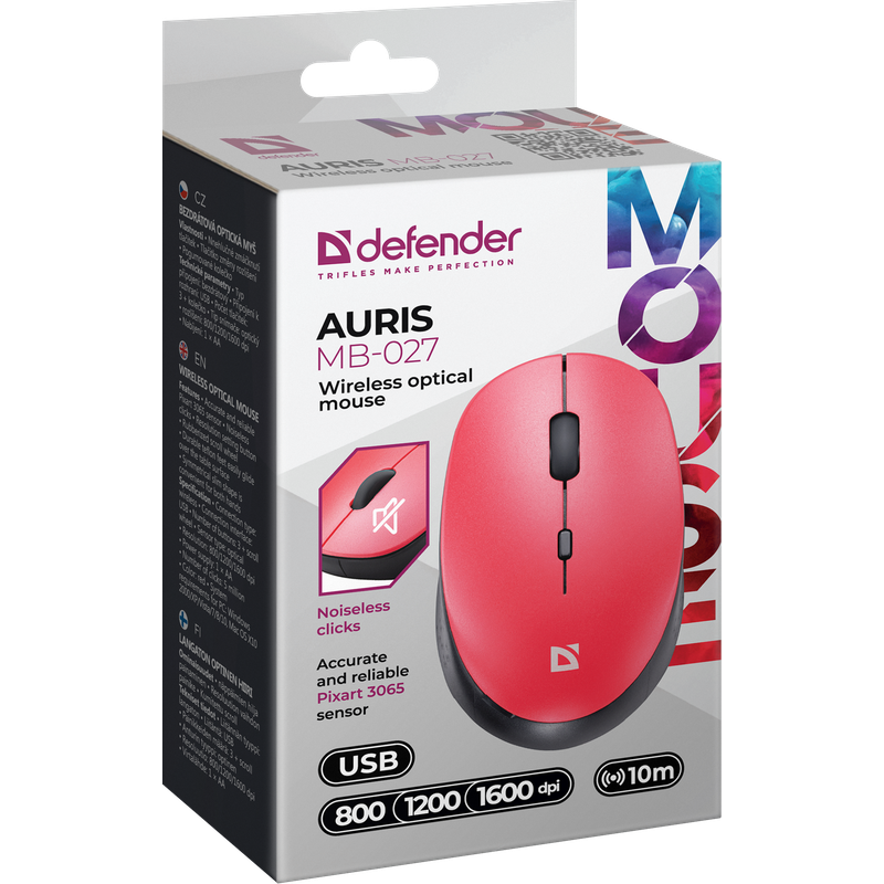 Мышь Defender Auris MB-027 Red (52026) - фото 4