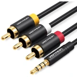 Кабель 3.5 Jack (M) - 3x RCA (M), 1.5м, Vention VAB-R07-B150