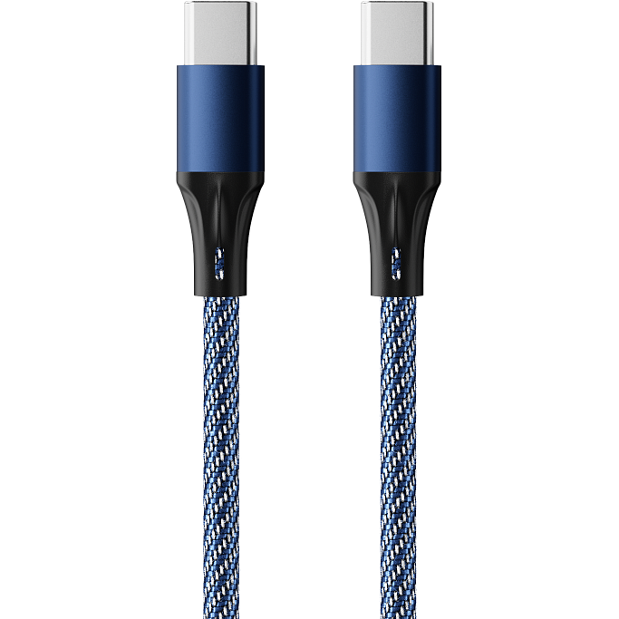 Кабель USB Type-C - USB Type-C, 1м, Accesstyle CC30-F100M Black/Blue