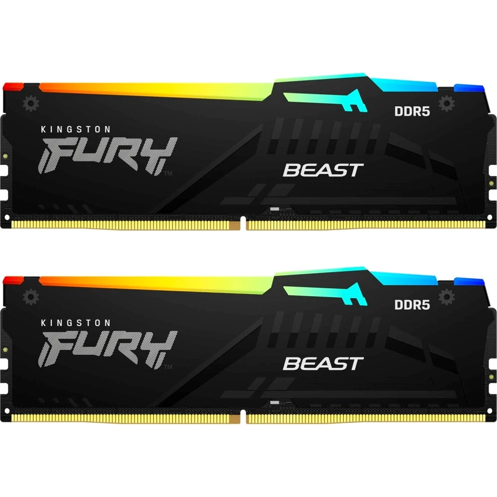 Оперативная память 64GB DDR5 6000MHz Kingston Fury Beast RGB (KF560C40BBAK2-64) (2x32GB KIT) - фото 2