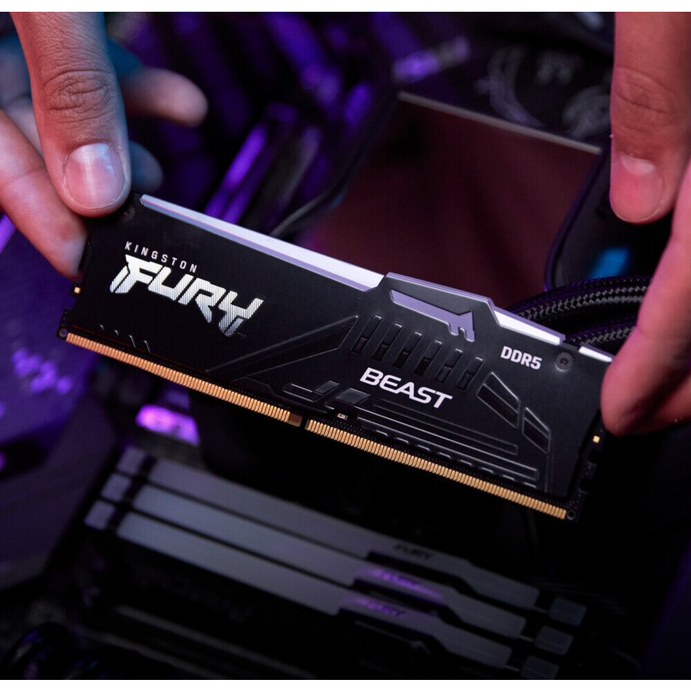 Оперативная память 64GB DDR5 6000MHz Kingston Fury Beast RGB (KF560C40BBAK2-64) (2x32GB KIT) - фото 3