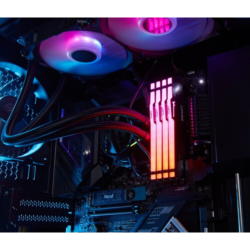 Оперативная память 64GB DDR5 6000MHz Kingston Fury Beast RGB (KF560C40BBAK2-64) (2x32GB KIT) - фото 6