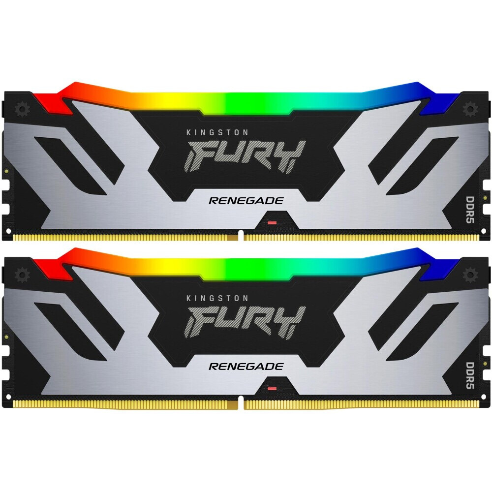 Оперативная память 32GB DDR5 7200MHz Kingston Fury Renegade Silver RGB (KF572C38RSAK2-32) (2x16GB KIT)