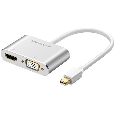 Переходник Mini DisplayPort (M) - HDMI/VGA (F), UGREEN MD115 Silver