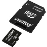 Карта памяти 256Gb MicroSD SmartBuy + SD адаптер (SB256GBSDCCTV)