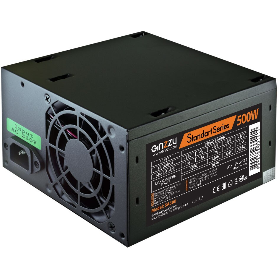 Блок питания 500W Ginzzu SA500 OEM: купить в интернет магазине Регард ...