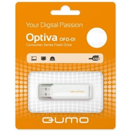 USB Flash накопитель 16Gb QUMO Optiva 01 White - QM16GUD-OP1-white