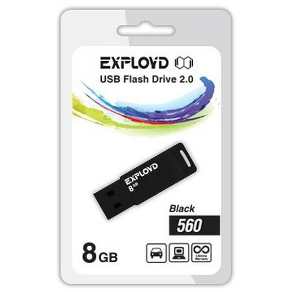 USB Flash накопитель 8Gb Exployd 560 Black - EX-8GB-560-Black