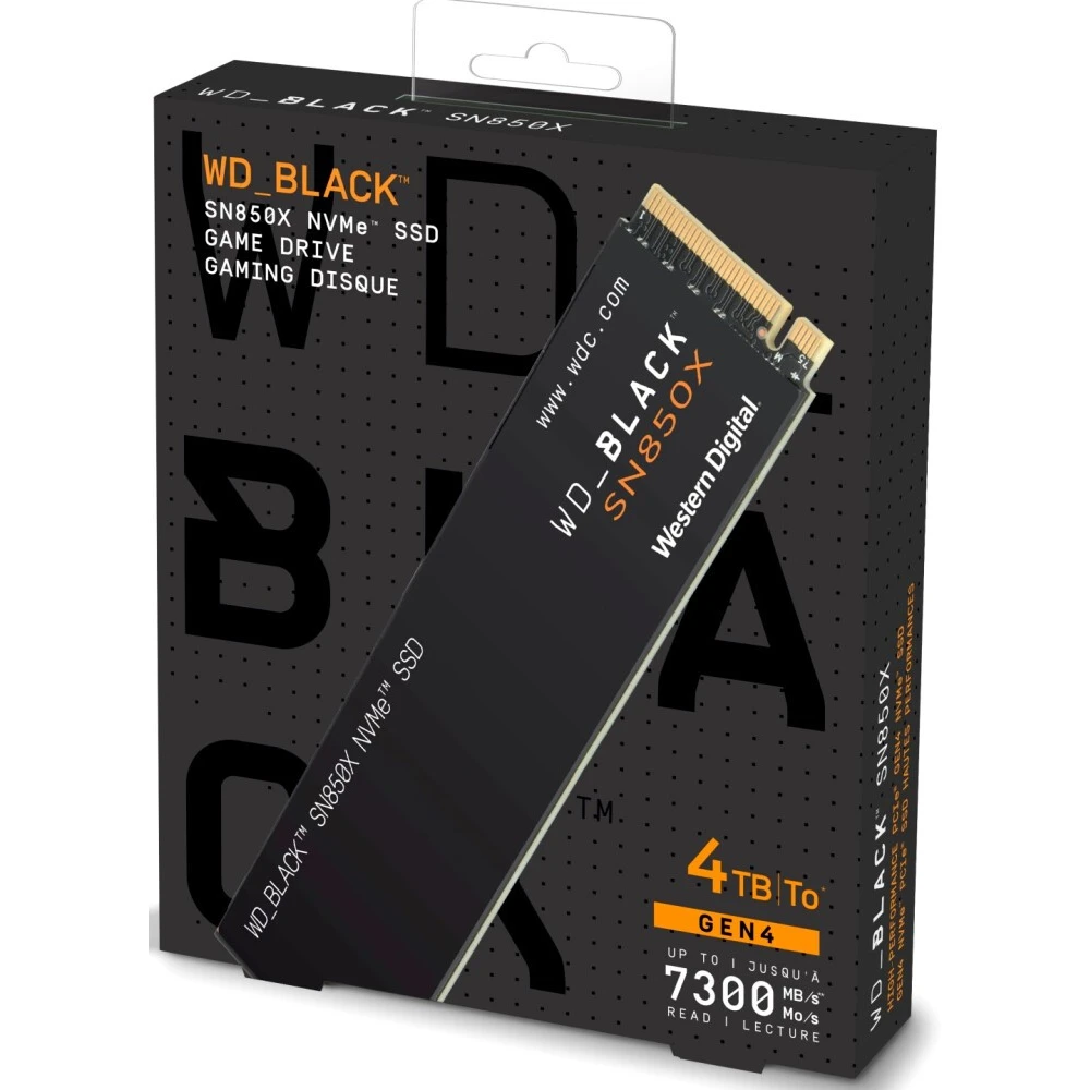 Накопитель SSD 4Tb WD Black SN850X (WDS400T2X0E) - фото 2