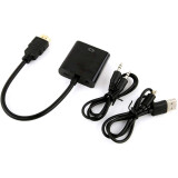 Переходник HDMI (M) - VGA (F), 0.1м, Buro HDMI-M-VGA-F-WUSB