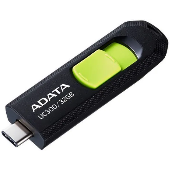 USB Flash накопитель 32Gb ADATA UC300 Black/Green - ACHO-UC300-32G-RBK/GN