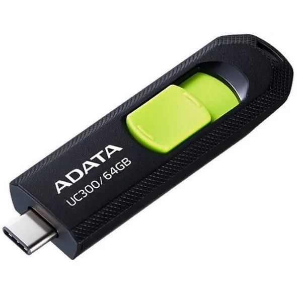 USB Flash накопитель 64GB ADATA UC300 Black/Green