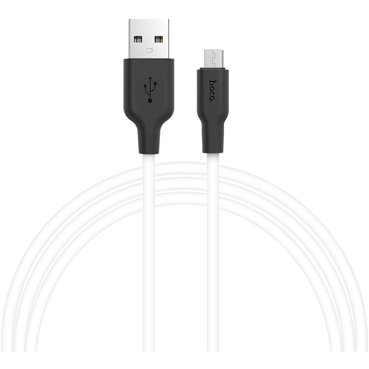 Кабель USB A (M) - microUSB B (M), 1м, HOCO X21 White/Black (HC-71389)