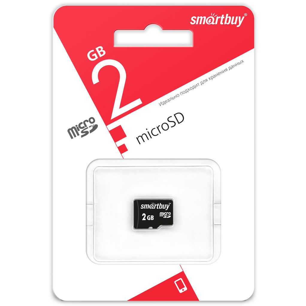 Карта памяти 2GB MicroSD SmartBuy (SB2GBSD-00)