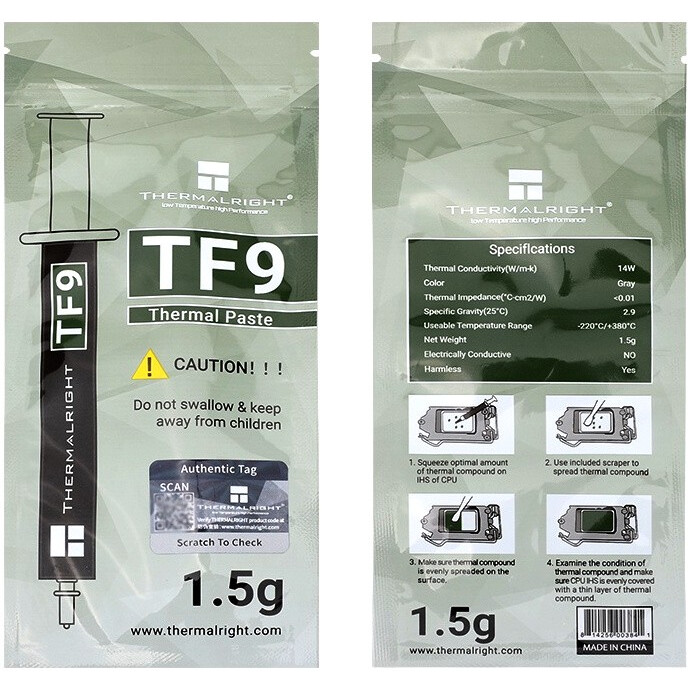 Термопаста Thermalright TF9 (1.5 г) - TF9-1.5G - фото 3