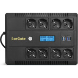 ИБП ExeGate NEO Smart LHB-800.LCD.AVR.8SH.CH.USB (EX293857RUS)