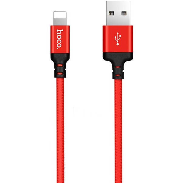 Кабель USB - Lightning, 2м, HOCO X14 Black/Red