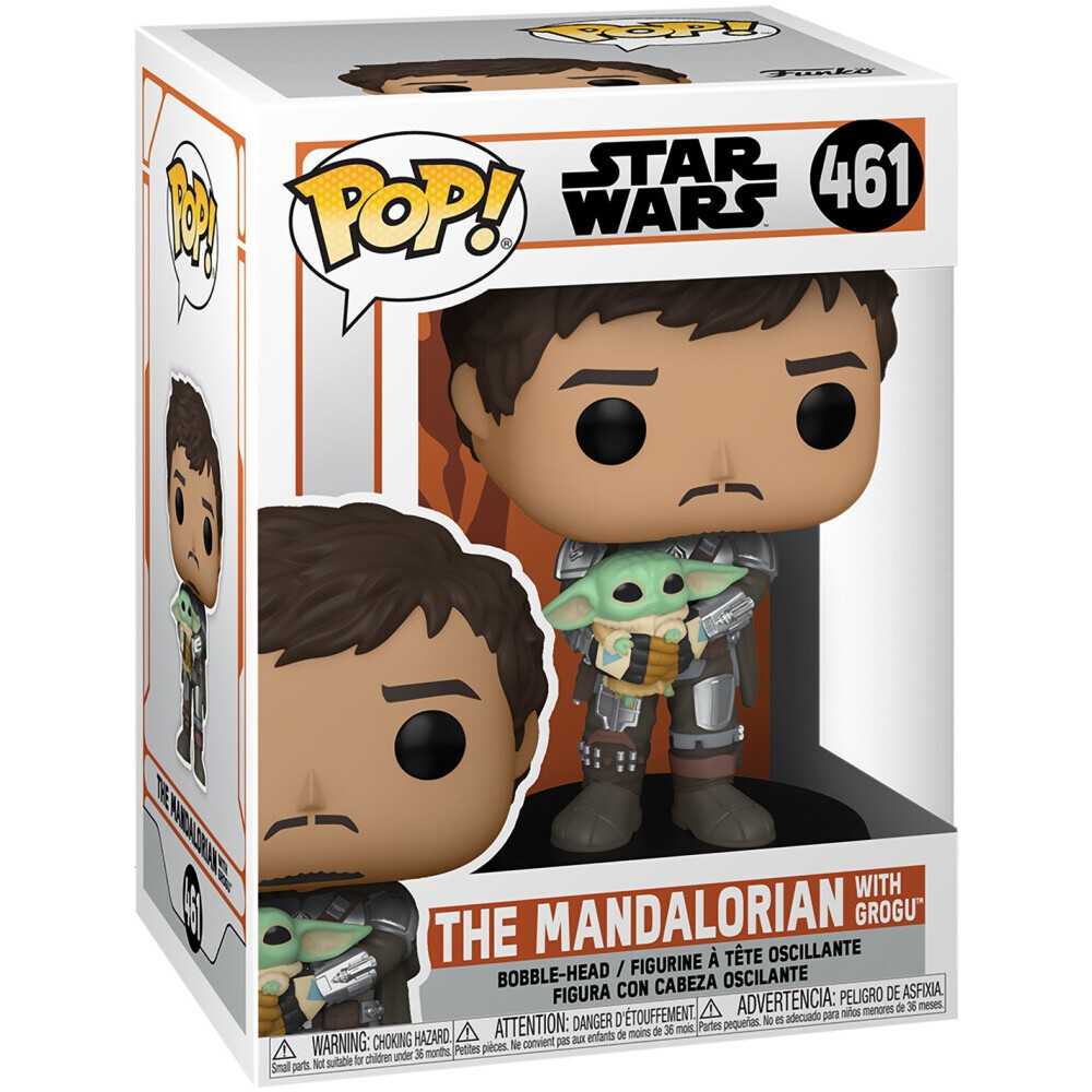 Фигурка Funko POP! Star Wars Mandalorian Mandalorian with Grogu - 54525 - фото 2